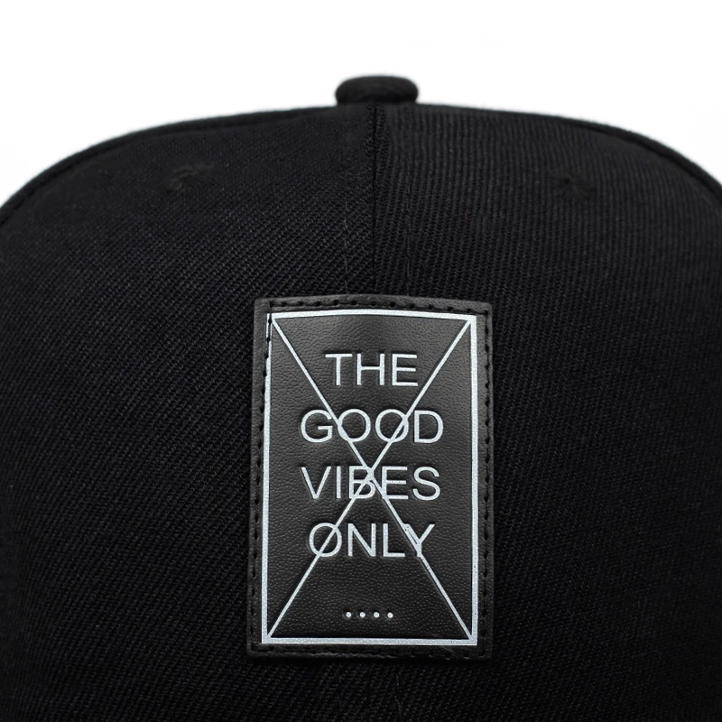 Высококачественная кожаная бейсболка с вышивкой GOOD VIBES ONLY Модная хлопковая шапка
