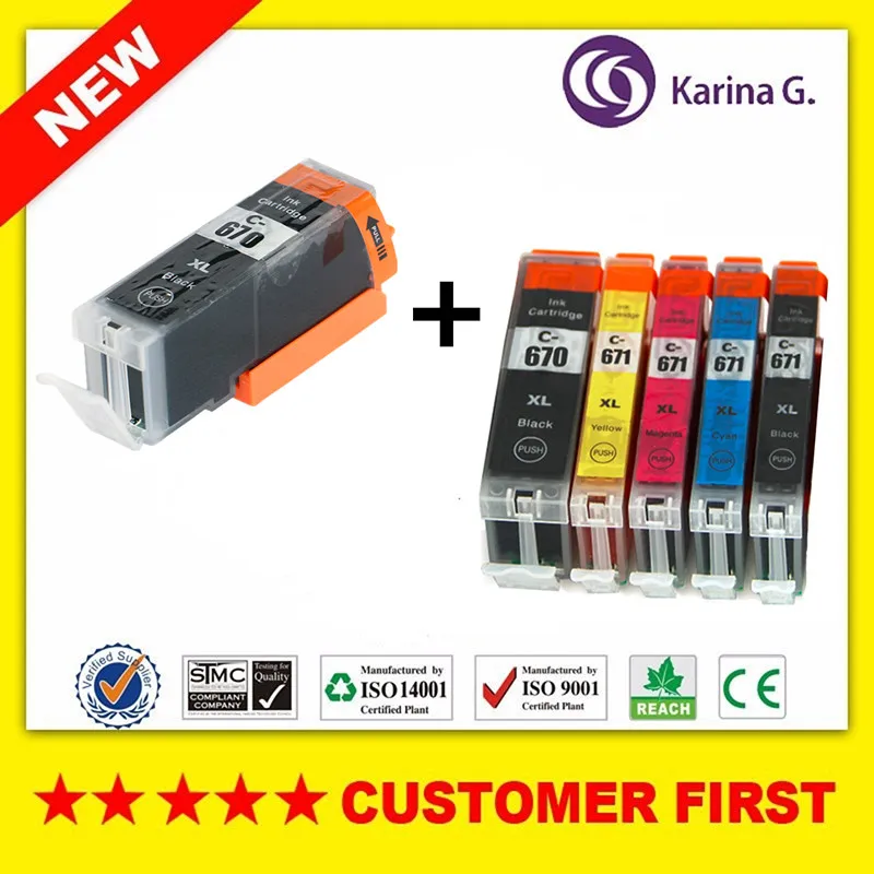 Совместимость для PGI670 CLI671 PGI 670 чернильный картридж принтера Canon PIXMA MG5760 MG5765 MG5766