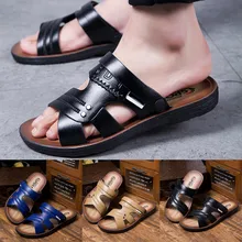 Летние мужские сандалии; пляжная обувь; Повседневная обувь; нескользящие шлепанцы; сандалии с открытым носком