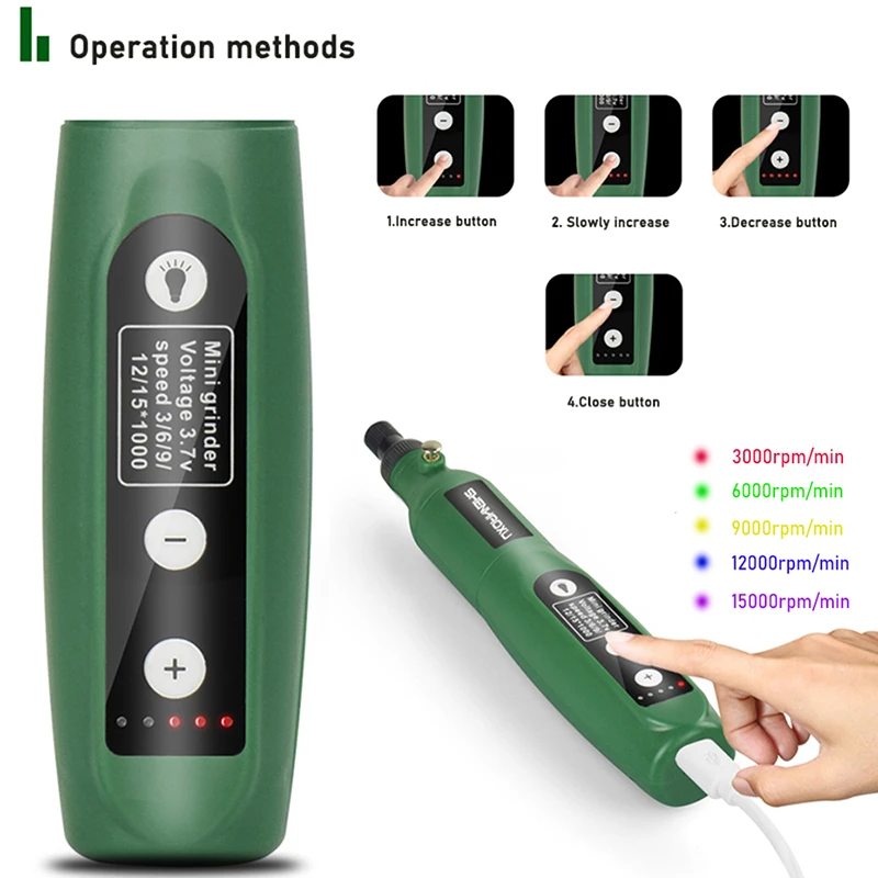 Cordless Grinder Electric Drill 5-Speed Adjustable Engraving Pen Cutting Polishing Drilling Rotary Tool With Dremel Accessories 4