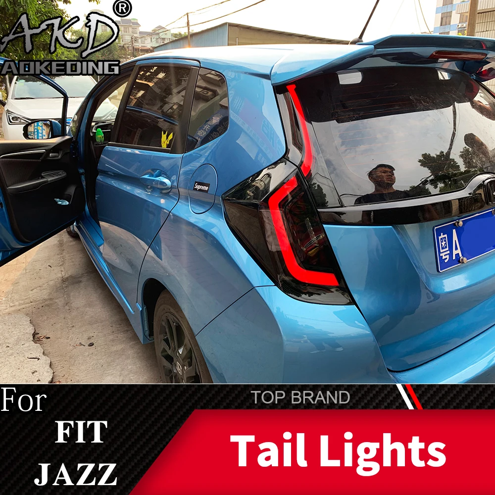Автомобильный Стайлинг задний фонарь для HONDA Fit Jazz- светодиодный задний фонарь DRL динамический сигнал тормоза авто аксессуары