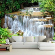 Beibehang пользовательские обои 3D Мода фреска HD Зеленый пейзаж водопад простые красивые украшения дома Фон
