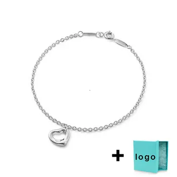 

SL TFB Rllen Original 925 Sterling Silver Love Bracelet with original logo jewelry wholesale.