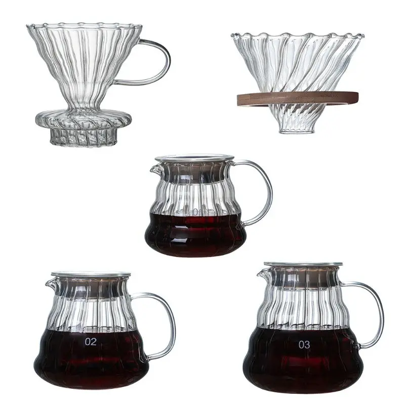 

Pour Over Coffee Dripper Brew Heat Resistant High Borosilicate Glass Coffee Make
