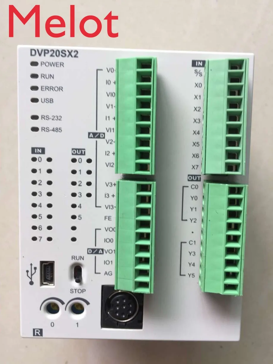 

Original Delta DVP20SX211R PLC 24VDC 8(4AI) 6(2AO) relay output module Analog in box