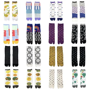 

New Japanese Harajuku Style Kawaii Two Toe Funny Socks Women with Alphanumeric CottonWoman Socks for Ladies 31704