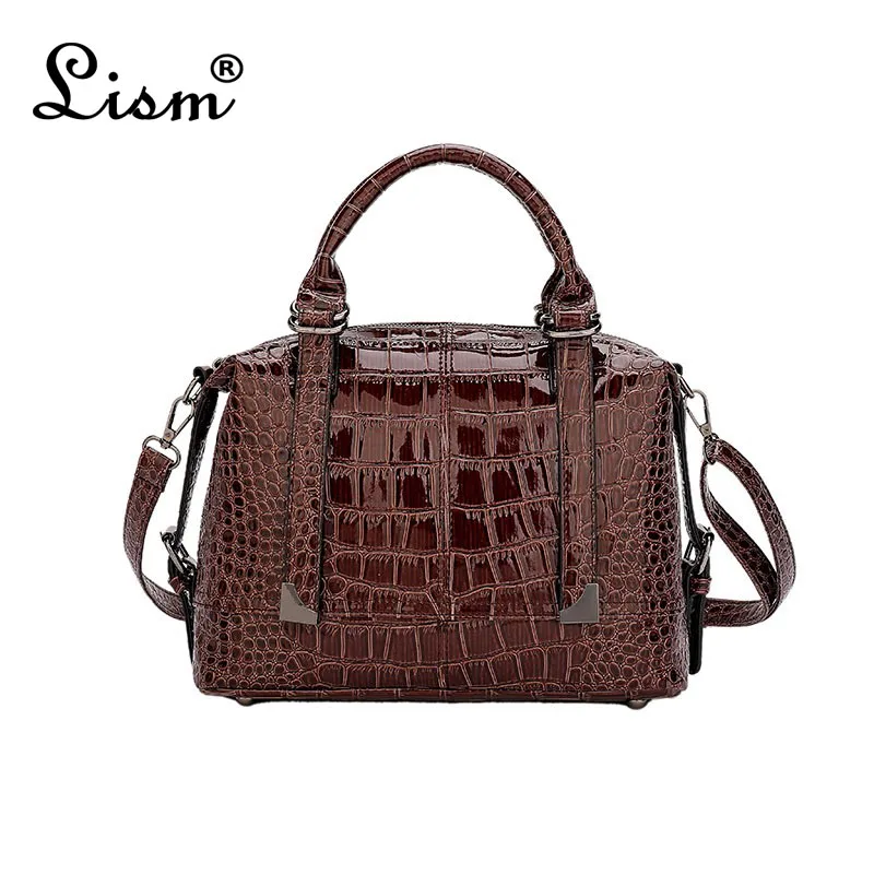 Женская сумка Роскошная Высококачественная классическая сумка с текстурой под кожу крокодила дизайнерская брендовая Большая вместительная OL сумка на плечо Messenge