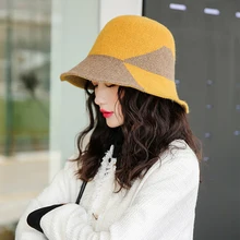 Осенне-зимняя новинка, теплая шапка-ведро, Женская Корейская цветная подходящая модная шапка в рыбацком стиле, уличная шляпа от солнца