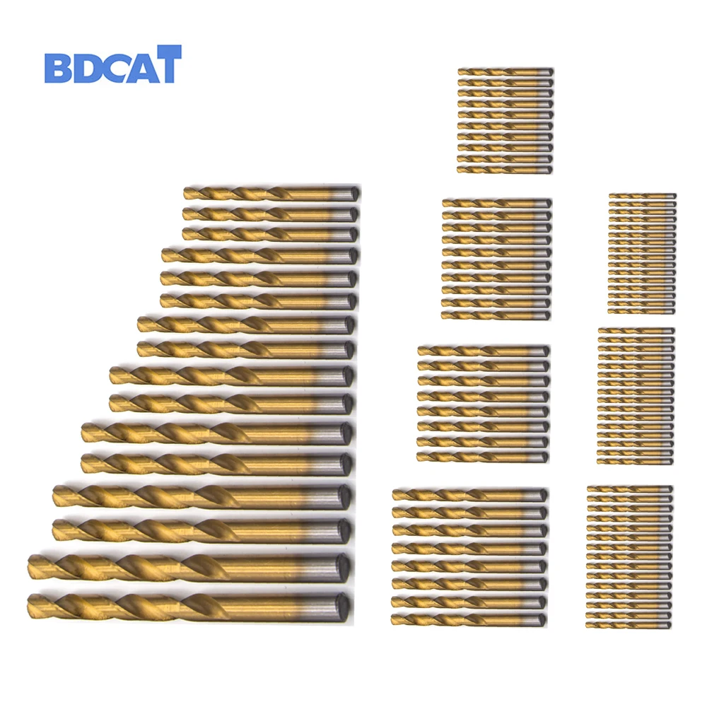 BDCAT 99 шт. титановые сверла из быстрорежущей стали с покрытием 1 5 мм-10 мм
