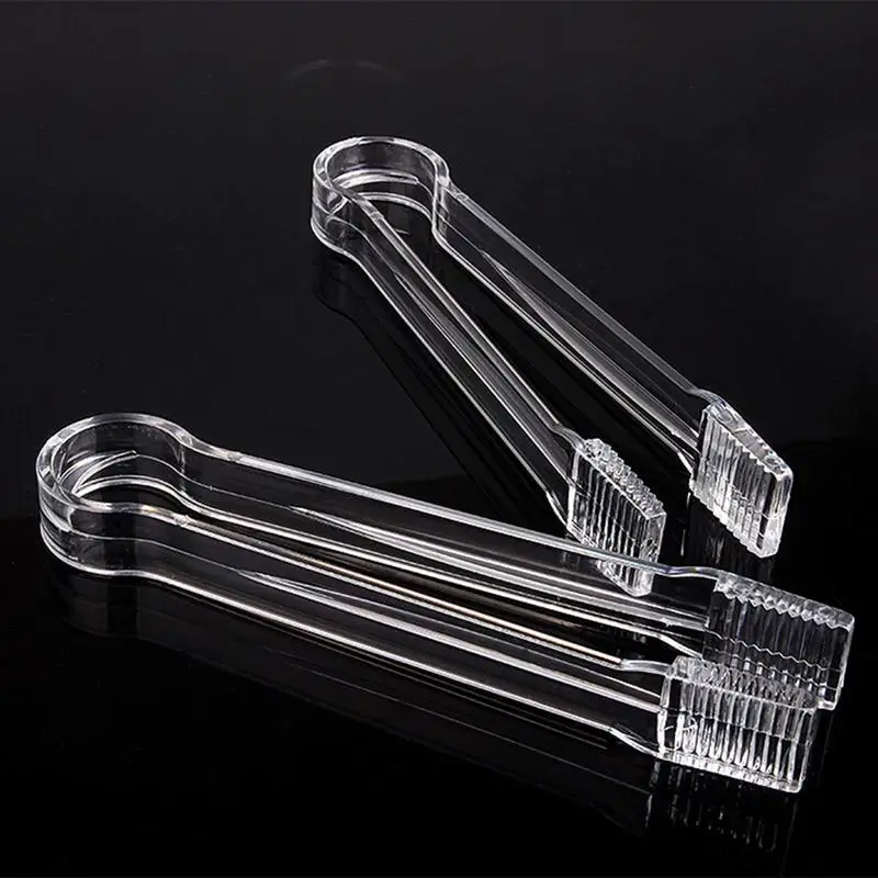 Transparent Ice Tongs Acrylic Food Clip Serving Tongs for Wedding Catering Events Home Banquet Party Bar
