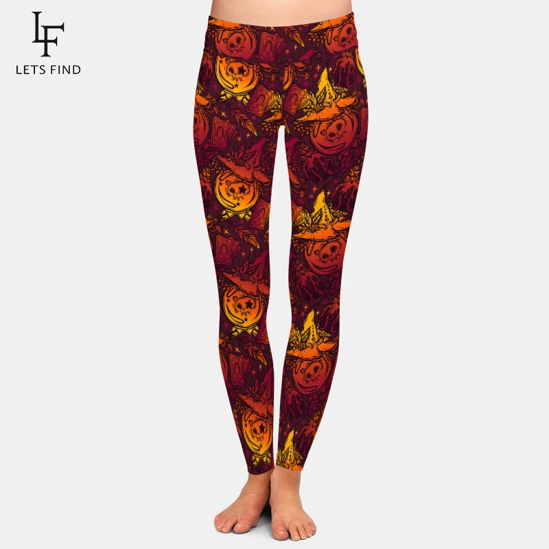 LETSFIND 3D Halloween Illustrations Printing Women  Leggings Fashion High Waist Fitness Soft Slim Sexy Leggings