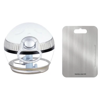 

Stainless Steel Chopping Block Cutting Board & Hand Pull Vegetable Fruit Twist Shredder Manual Meat Grinder