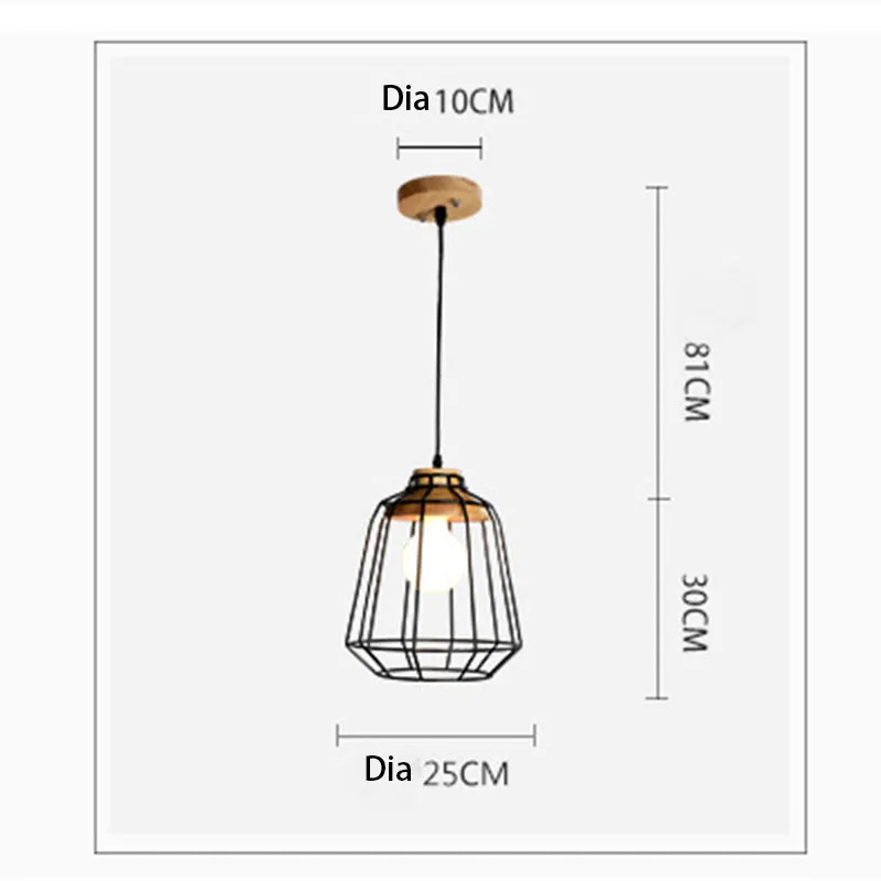 Скандинавский винтажный подвесной светильник с деревянным шкивом 90-260 в, промышленная осветительная арматура, ретро подвесной светильник для бара, гостиной