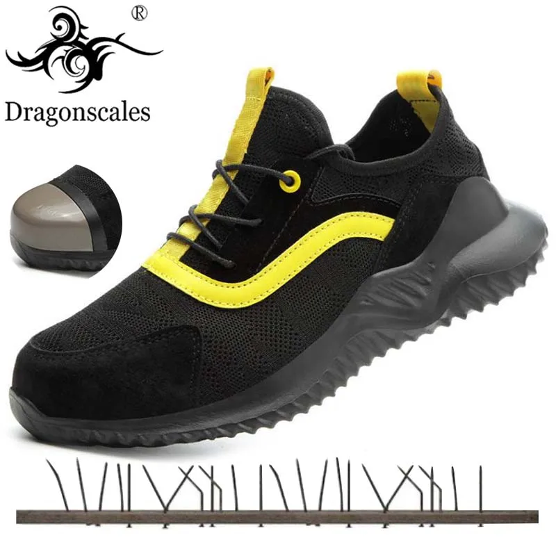 

Dropshipping Lightweigh Safety Work Shoes Boots For Men Male Steel Toe Cap Boots Anti-Smashing Construction Safety Work Sneakers