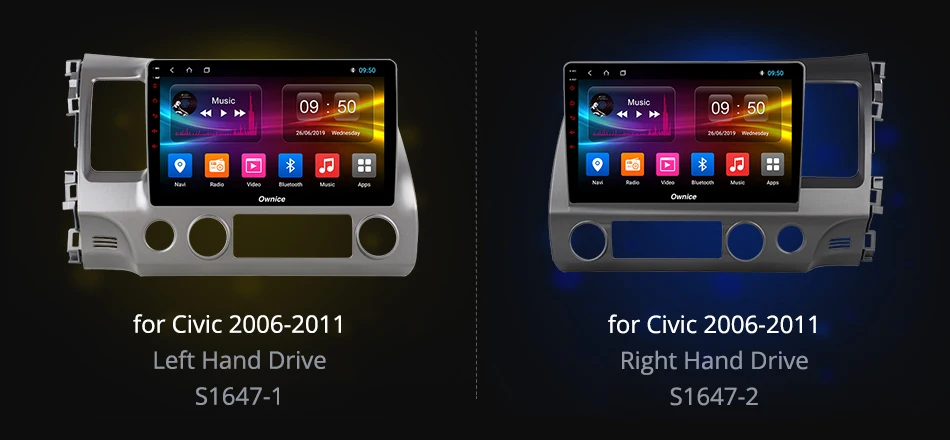 Sale Ownice K1 K2 K3 K5 K6 Android 9.0 2G RAM 10.1" Car DVD GPS For Honda Civic 2004 - 2009 Car Radio Multimedia Stereo Player 4G LTE 4