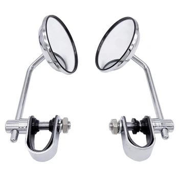 

Universal 2 Pcs 8mm Motorcycle Back View Stainless Steel Mirror Classic Retro Vintage Round Rearview Mirror