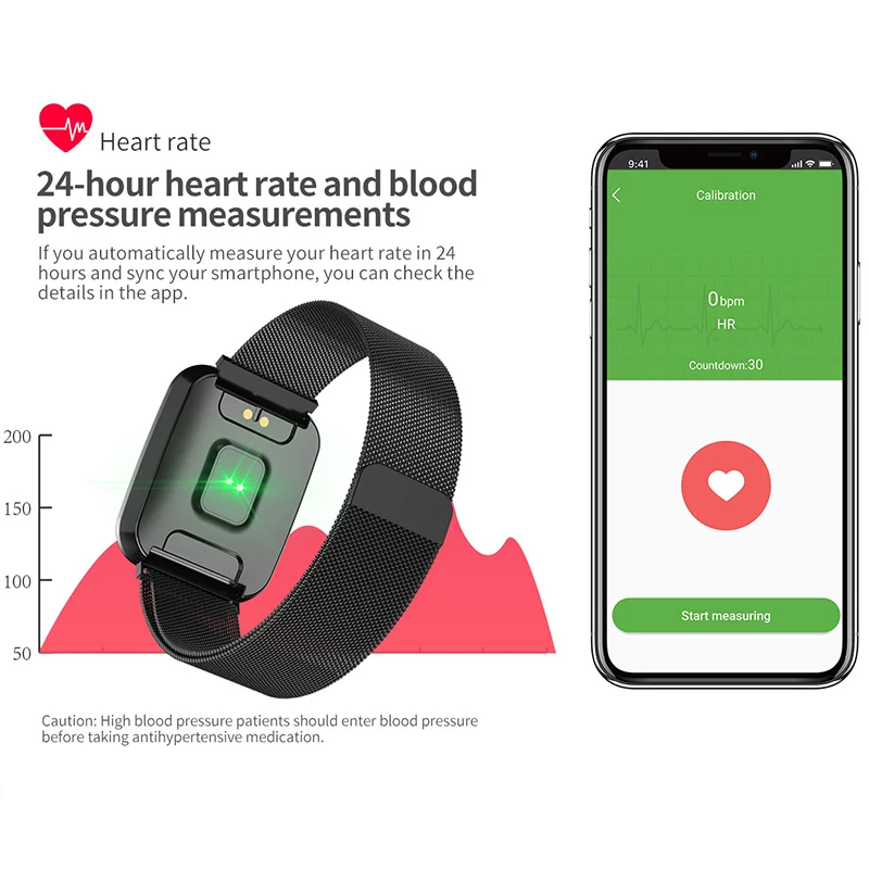 IP68 Women Smart Watch Waterproof smartwatch Heart rate monitor Sport Fitness watch Wearable Devices for ios Android gift strap