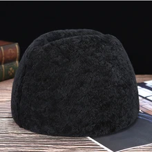 Frence Gentleman chapeaux véritable peau de mouton fourrure mâle froid hiver Leifeng nouveau chapeau Bomber chapeaux 2019 décontracté laine hommes fourrure chapeaux(China)