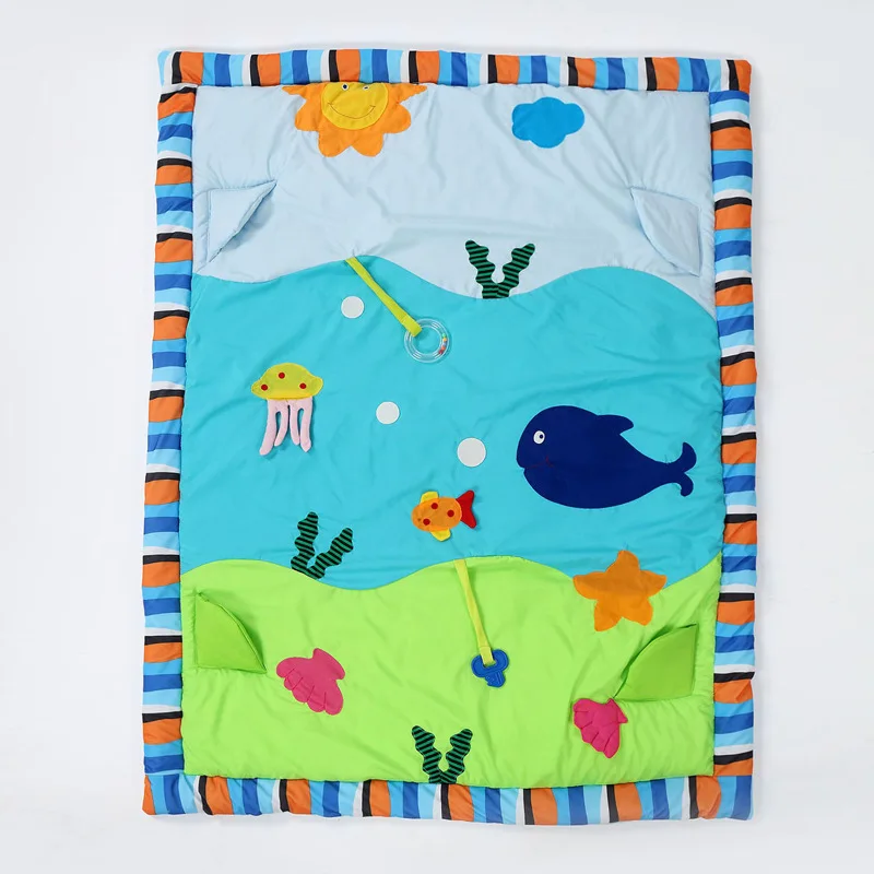 OLOEY 1.5 КГ Мягкие Детские Play Mat150 * 110 СМ Длинный Океан Лето Хлопок Игры Ковер Коврик