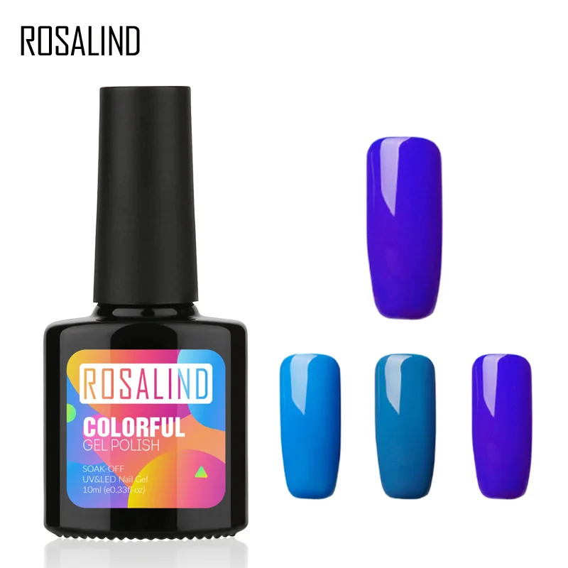 ROSALIND 10 пилка для ногтей сплошной синий цвет УФ гель лак набор для маникюра Полупостоянный Гибридный Гель-лак художественный TSLM2