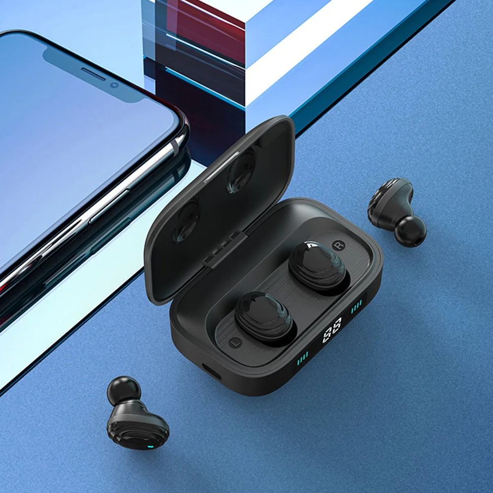 H01 Bluetooth наушники TWS True беспроводные 9D стерео музыкальные наушники светодиодный дисплей 2000 мАч наушники можно заряжать для телефона