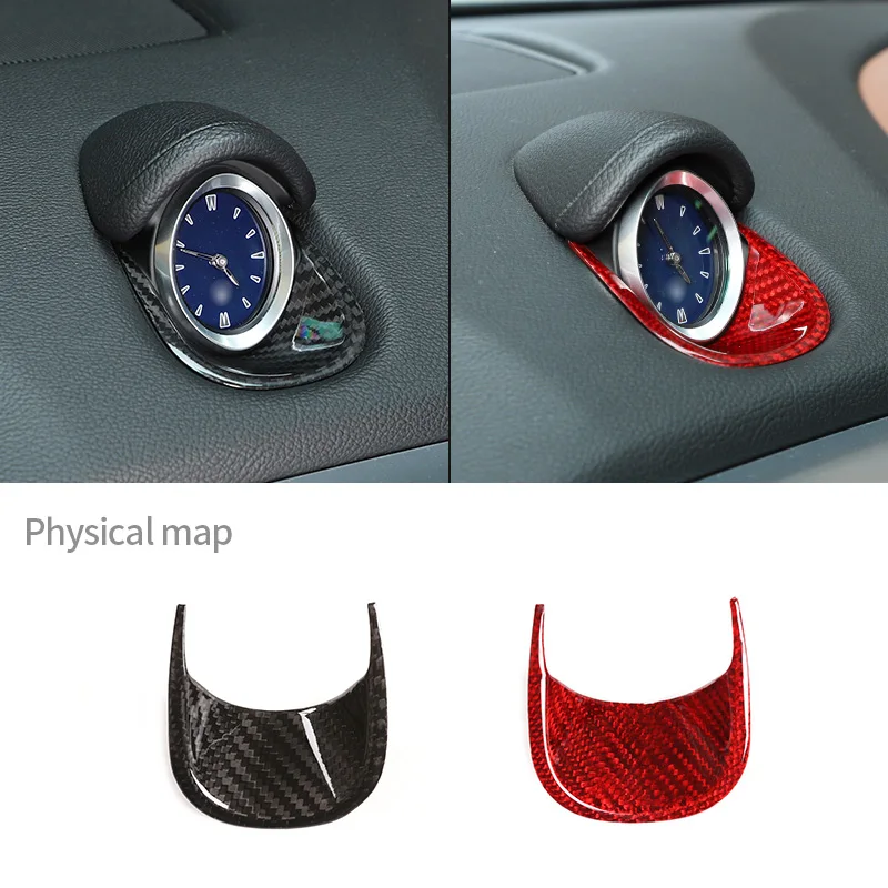 JIERS for Maserati Ghibli 2014-2021 Carbon Fiber Interior Instrument Panel Clock Dial Decoration Frame Stickers Car Accessories 