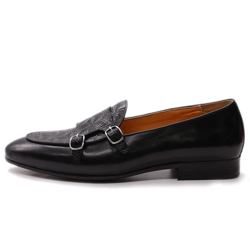 2020 Autumn shoes Mens Loafers Classic Monk Strap Men Shoes Genuine Leather Slip On Dress Shoes Wedding Casual Business Modern