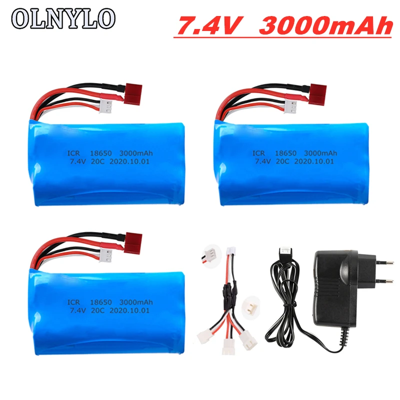 Аккумулятор lipo 2s для Wltoys 18650 7 4 3000 12423 10428 12402A 12429 в 20C 12401 12402 мАч | Электроника