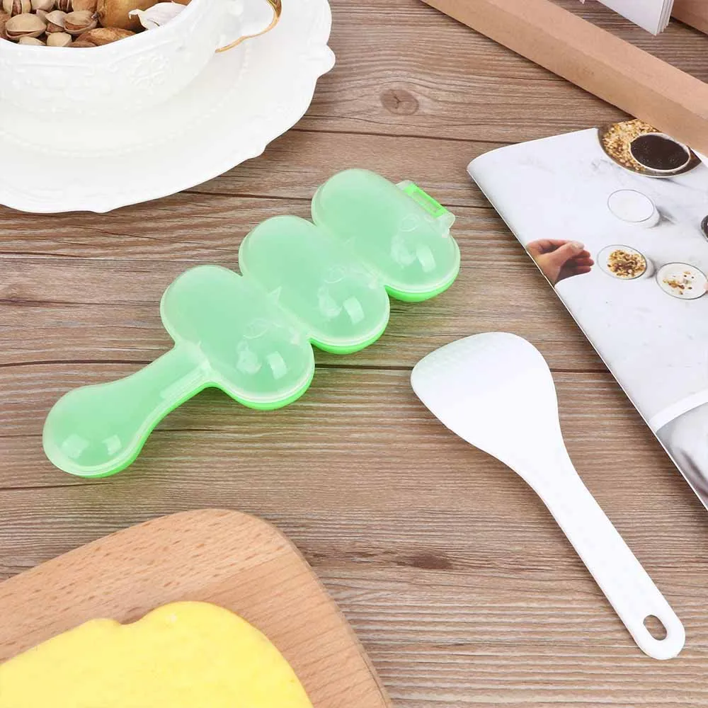 1 комплект DIY милый мини-рис и для овощных роллов плесень устройство для приготовления мясных шариков суши онигири инструмент кухня, кухонная утварь набор инструментов - Цвет: green