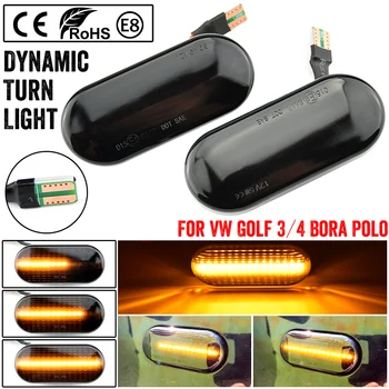 

2pieces Led Dynamic Side Marker Turn Signal Light For Volkswagen VW Bora Golf 3 4 Passat 3BG Polo SB6 SEAT Ibiza Leon Skoda Ford