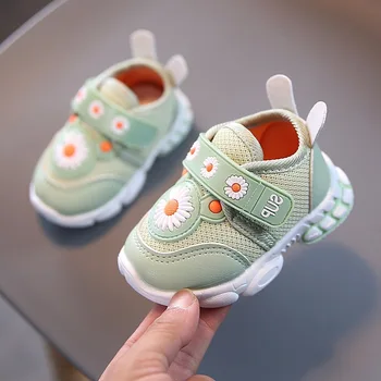 

Cute Daisy Applique Shoes Kids Girls Casual Mesh Sneakers Breathable Soft Soled Running Sports Shoes Toddler Girl Shoes Sneakers