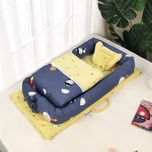 Детская кроватка-гнездо с одеялом портативная Съемная моющаяся кроватка дорожная кровать для детей младенческая хлопковая Колыбель для новорожденных бампер