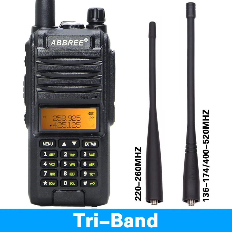 2020 Abbree AR-F3 трехдиапазонная рация 8 Вт uhf vhf 220-260 МГц для любительской радиосвязи