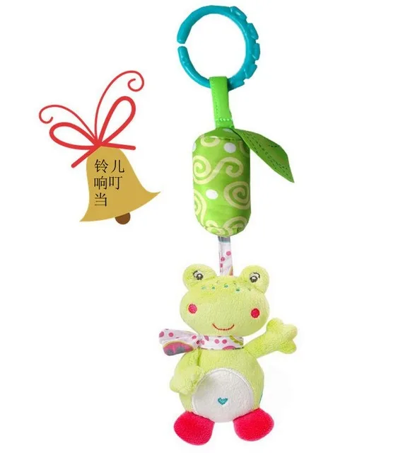 Frog Детская погремушка колокольчик игрушка животное слон мягкие погремушки кровать подвеска на коляску кроватку Колокольчик Дети Мягкие игрушки подарок для детей K0029 - Цвет: Frog