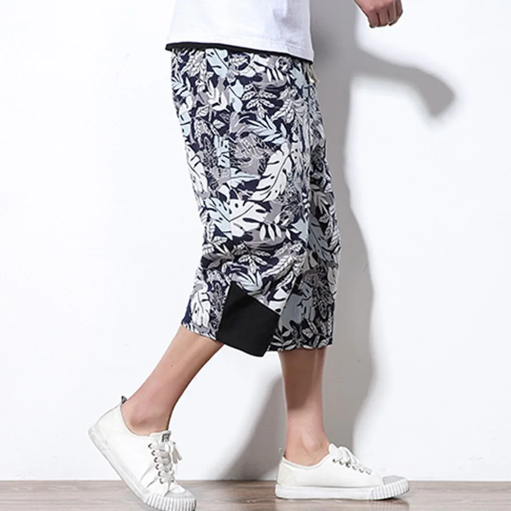 Pontalon Homme/Новые Стильные Модные Винтажные широкие мужские брюки с принтом длинные большие мешковатые Панталоны De Hombre Новинка