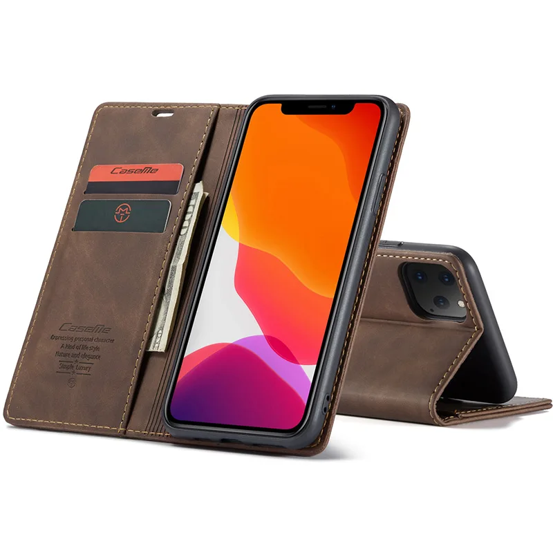 Роскошный кожаный чехол CaseMe в стиле ретро для Iphone 11 12 Pro XR X XS Max 7 8 Plus SE 2020 задняя