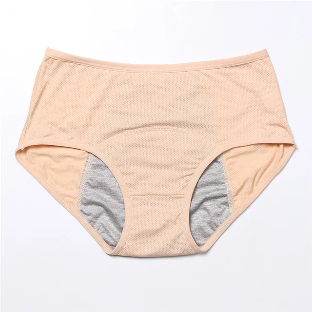 CXZD герметичные менструальные трусики, физиологические штаны, женское нижнее белье, хлопковые непромокаемые трусы, Прямая поставка - Цвет: Apricot