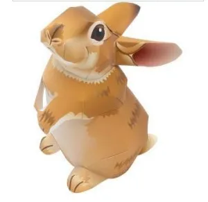 

Mini lis rabbit 3D paper model parent-child DIY cartoon animal kindergarten handmade origami children's puzzle