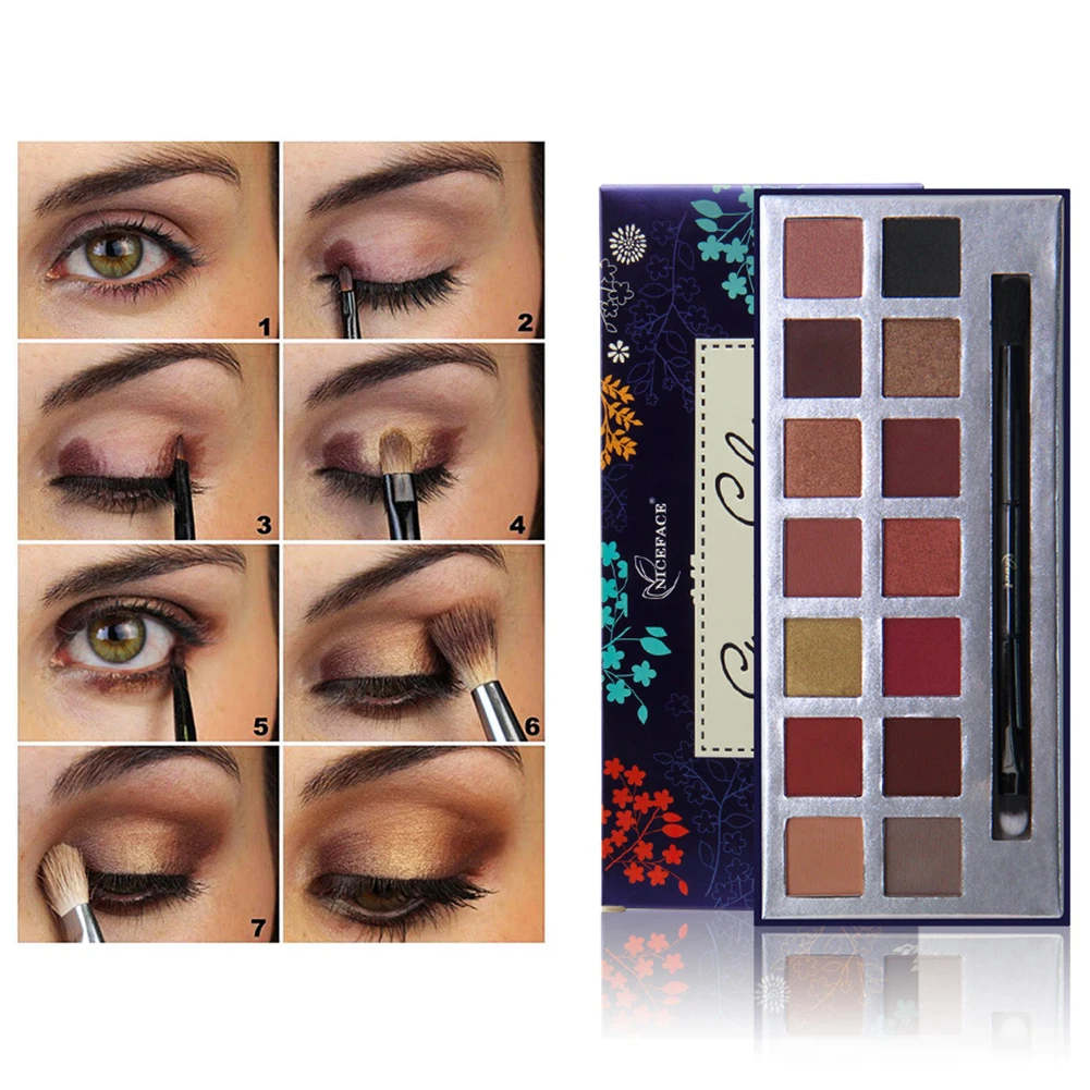 NICEFACE 1Eye Shadow косметическое матовое стекло с перламутровым эффектом водостойкие блестящие тени для век Палитра