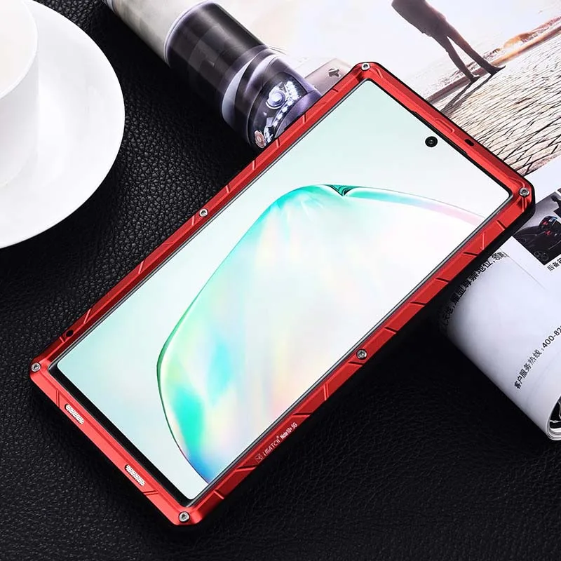 Роскошный Открытый Чехол для samsung Galaxy Note10 Note10Plus A50 A70 IMATCH армейский противоударный металлический силиконовый закаленное стекло KS0317