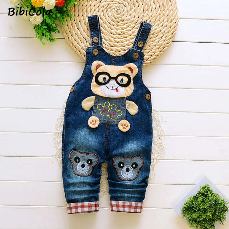 Bibicola Baby Boy Denim Jumpsuits Kids Boys Bib Pants Children Jeans