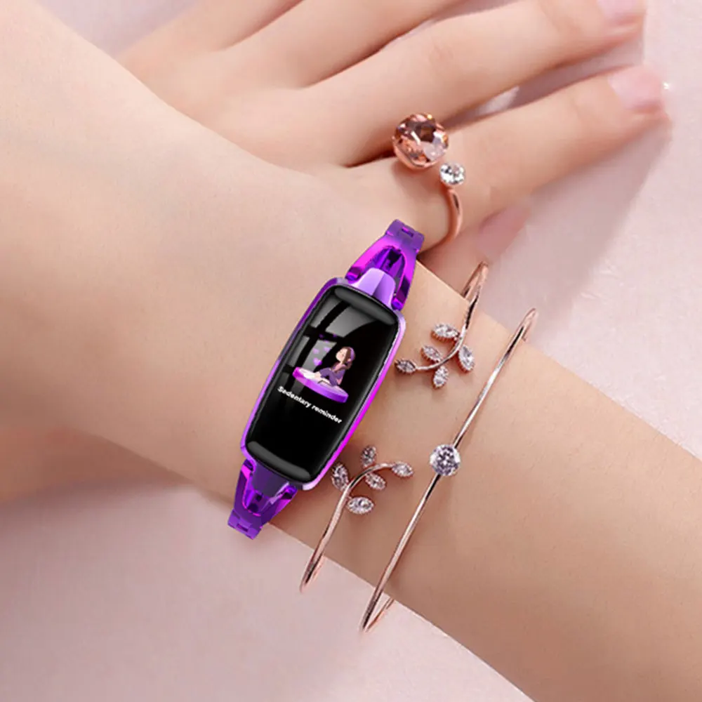 KISSCASE модные часы Smart Watch Для женщин Водонепроницаемый Мониторинг частоты сердечных сокращений Bluetooth браслет для Android браслет Mi Band умные часы