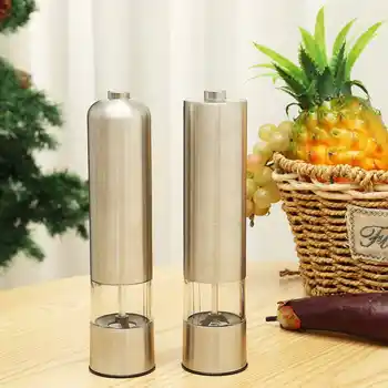 

Spice Mill Electric Pepper Mill with Led Light Salt Grinder Peper Grain Mills Stainless Steel Automatic Kitchen Grinder Tools