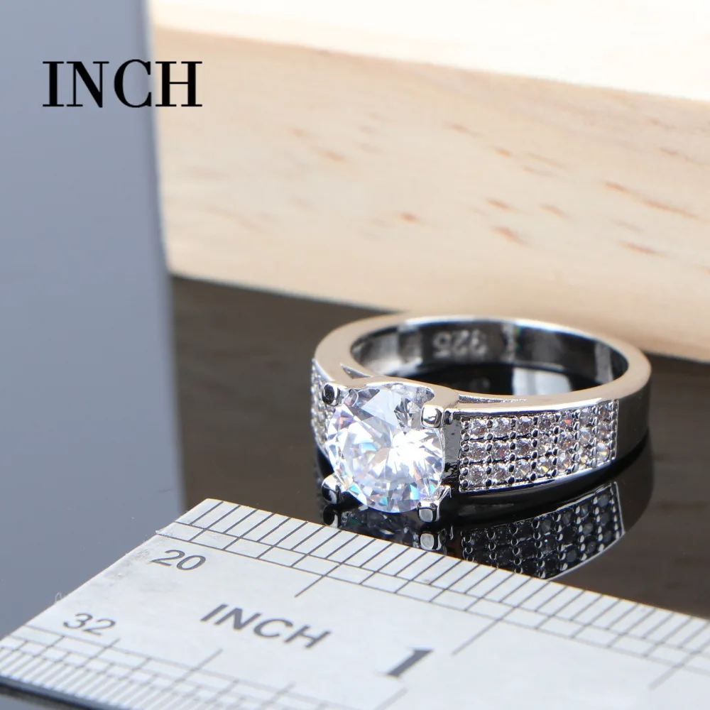 925 серебряный белый кубический цирконий бижутерия для женщин наборы свадебных сережек браслет Ювелирное кольцо для новобрачных ожерелье наборы