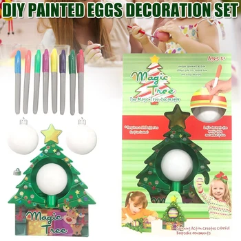 

Easter Decorations Egg Dye Kit Coloring Dying Decorator Art Machine Basket Stuffers DIY Craft with 8 Markers 3 Egg/Ball NDS