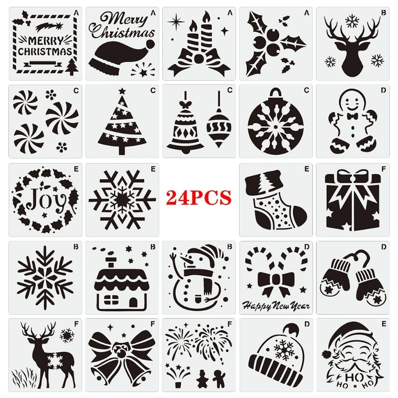 Small Christmas Stencils for Painting on Wood Reusable 3 Inches