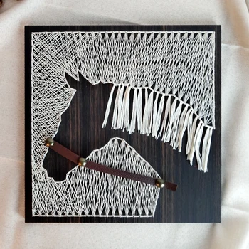 

Handmade Horse Pattern String Silk Painting Wall Art
