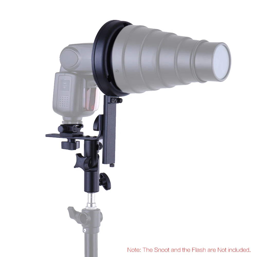 L-Bracket Speedlight Speedlite Flash Mount with Bowens Mount Adapter Cold Shoe for Softbox Reflector Beauty Dish Umbrella Snoot
