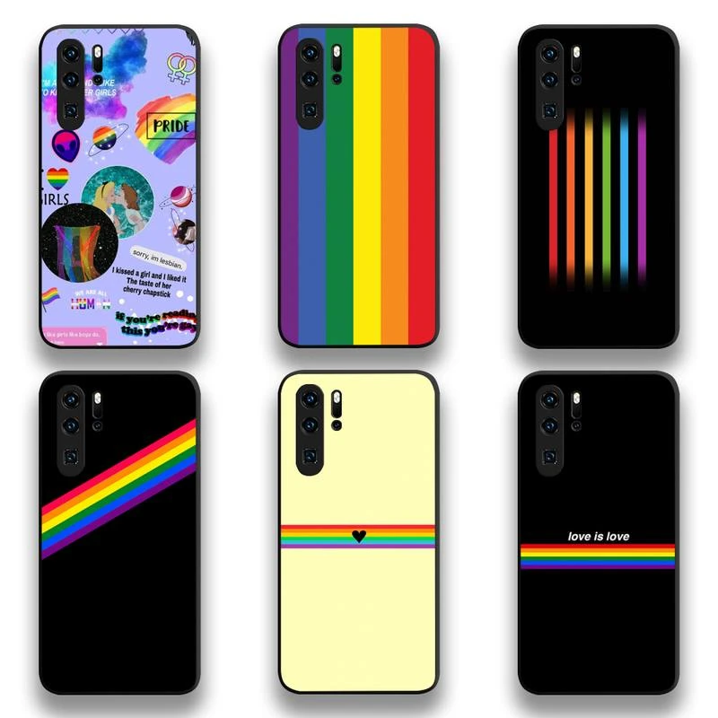 Gay Lesbian LGBT Rainbow Pride Phone Case For Huawei P20 P30 P40 lite E Pro Mate 40 30 20 Pro P Smart 2020 huawei waterproof phone case