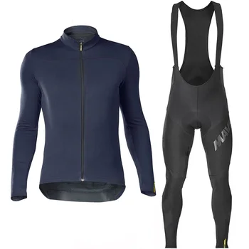 

Winter Thermal Fleece TEAM Shirt Men Mavic Long sleeve Jersey Riding Bicycle Jacket 9D Gel Pants Sets Ciclismo bicicleta Clothes